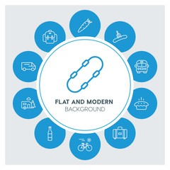 transports, food, drinks, travel Infographic Circle outline Icons Set. Contains such Icons as  business,  website,  elements,  background,  pattern,  banner and more. ..Fully Editable. Pixel Perfect