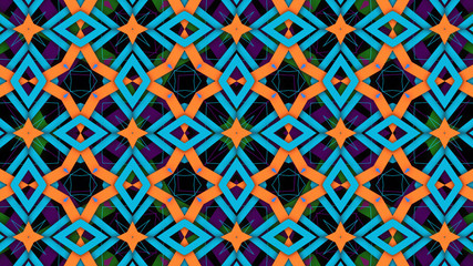 Blue geometric pattern kaleidoscope. Geometric blue background.