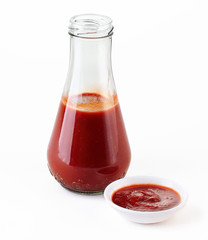 spicy tomato sause on a table with other ingredients