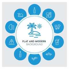 transports, food, drinks, travel Infographic Circle outline Icons Set. Contains such Icons as  business,  website,  elements,  background,  pattern,  banner and more. ..Fully Editable. Pixel Perfect