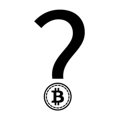 Question mark with bitcoin