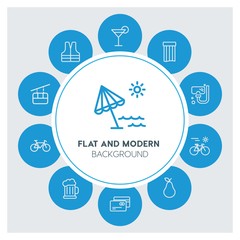 transports, food, drinks, travel Infographic Circle outline Icons Set. Contains such Icons as  business,  website,  elements,  background,  pattern,  banner and more. ..Fully Editable. Pixel Perfect