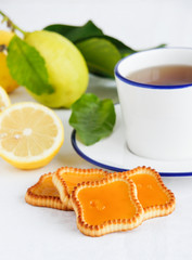lemon cookies with tea