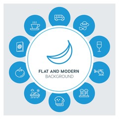 transports, food, drinks, travel Infographic Circle outline Icons Set. Contains such Icons as  business,  website,  elements,  background,  pattern,  banner and more. ..Fully Editable. Pixel Perfect