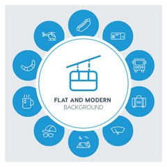 transports, food, drinks, travel Infographic Circle outline Icons Set. Contains such Icons as  business,  website,  elements,  background,  pattern,  banner and more. ..Fully Editable. Pixel Perfect