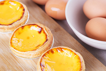 Portugal Egg Tart. Egg tart with egg. 