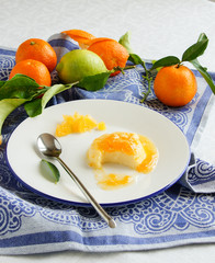 flan with orange topping - spanish egg pudding dessert