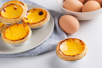 Portugal Egg Tart. Egg tart with egg. 