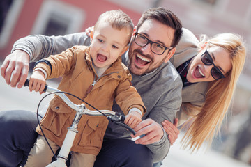 Family having fun outdoors