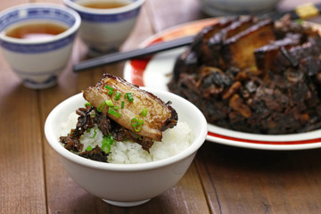 steamed pork belly with preserved mustard greens, Hakka chinese cuisine