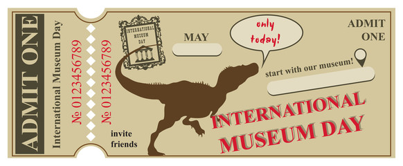 Blank for ticket International Museum Day