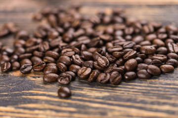 Coffee on grunge wooden background