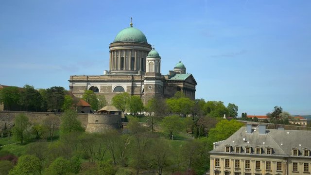 Esztergom Basilica and M&aacute;ria Val&eacute;ria Bridge