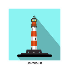 Lighthouse Vector Flat Design Symbol. Beacon Icon.