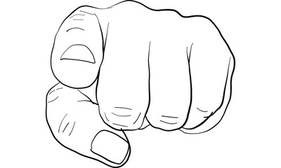 pointing finger signal, hand signal  vector