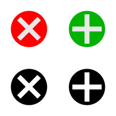 Obraz premium Plus and cross icon