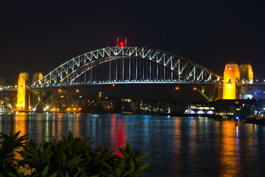 Harbour bridge in the night ,Sydney Australia