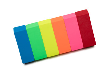 Row of Colorful Erasers