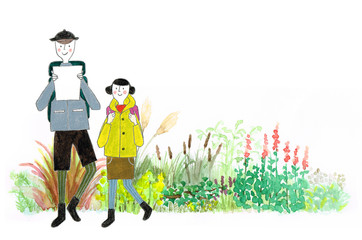 登山道、親子でハイキング楽しい！