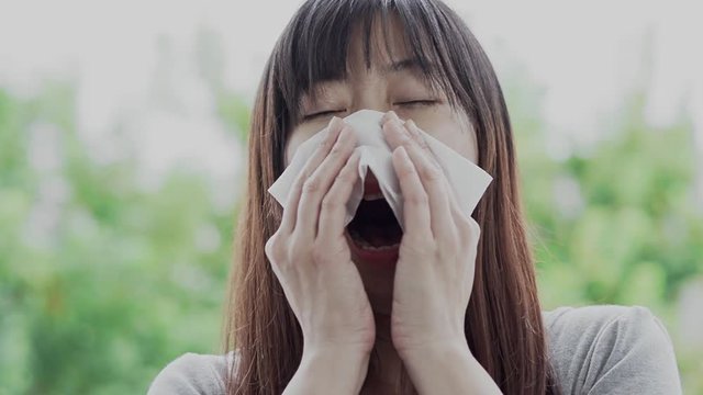 woman with hay fever
