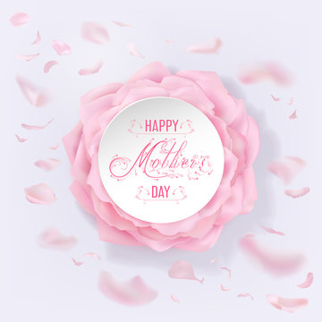 Happy Mother S Day Card With Rose Petals