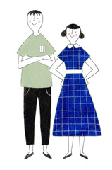 笑顔が可愛い新婚夫婦