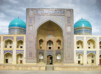 Mir-i-Arab Madrasa at the Poi Kalyan complex in Bukhara, Uzbekistan. UNESCO heritage site. Miri Arab Madrasah. Mir-i Arab Madrasa at the Poi Kalyan complex.