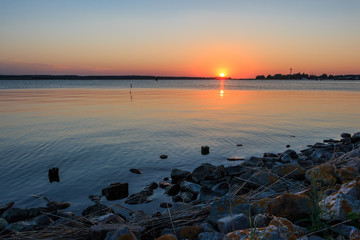 Sonnenuntergang am Achterwasser, Peenemuende Usedom. Ostsee_001