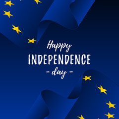 Banner or poster of Europe independence day celebration. Europe flag. Vector illustration.