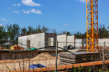 Construction site of a residential multi-storey building
