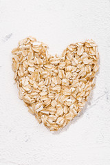 heart of oat flakes, top view