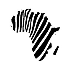 map of Africa in Zebra stripes. vector illustration