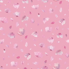 Abstract Flowers, seamless pattern. Hand painted Watercolor botanical illustration.