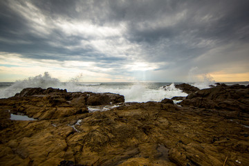 Waves Crashing at Sunset 04