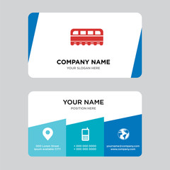 Train front business card design template