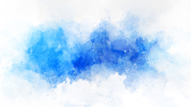 Artistic blue watercolor splash effect template