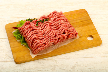 Raw minced beef meat