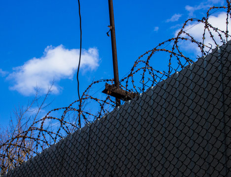 barbed wire wall