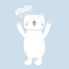 Cute vector illustration with teddy bear.