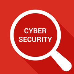 Magnifying Optical Glass With Words Cyber Security