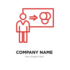 Person explaining data company logo design template