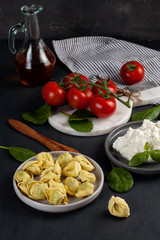 Italian pasta with spinach and ricotta