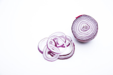 Purple / Red Onion on white background