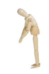 Wooden mannequin.