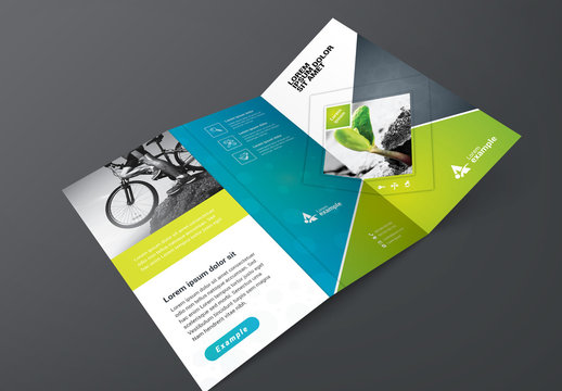 Green and Blue Trifold Brochure Layout