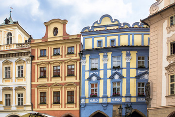 Historical buildings in old town in Prague, Czech republic