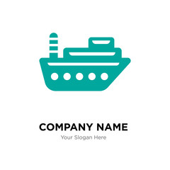 Sea ship company logo design template