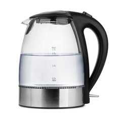 Glass electric kettle with  water