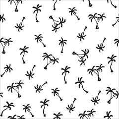Fototapeta na wymiar Vector Illustration. Palms pattern. Hand draw tropical palms background. Black palms