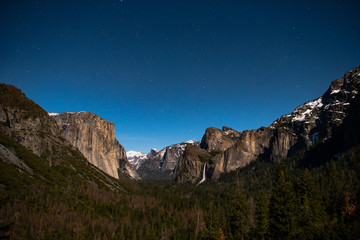 Yosemite Valley night sky; the spectacular sight from Tunnel Viewpoint.
